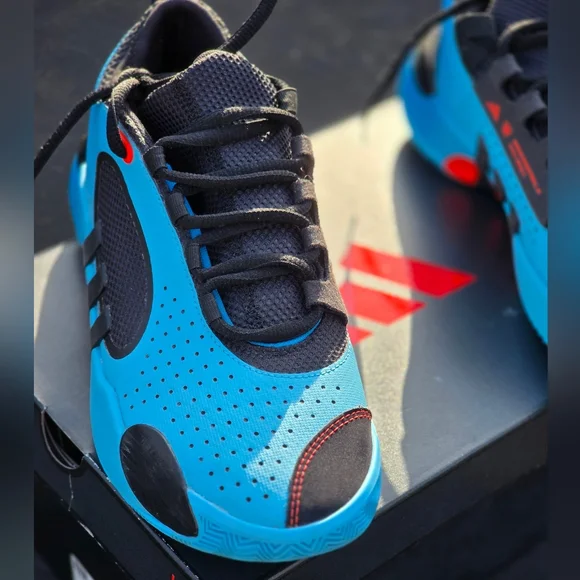 Blue and Black Adidas Don Issue 5 with Red Accents In Size 6.5 Y/Men (Like New) - Picture 2 of 16